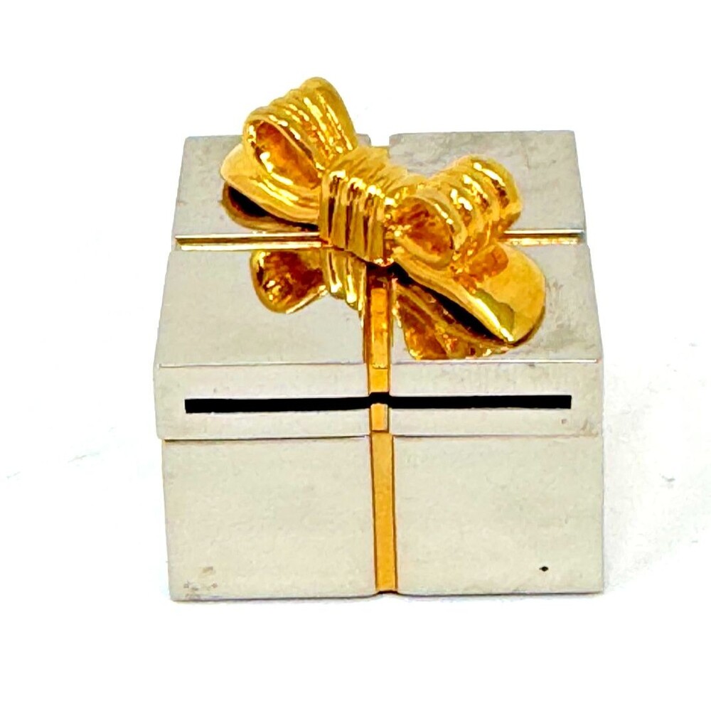 Vintage 1996 CLASSE CL-X15A Mini Gift Box Clock Photo Frame Silver Gold